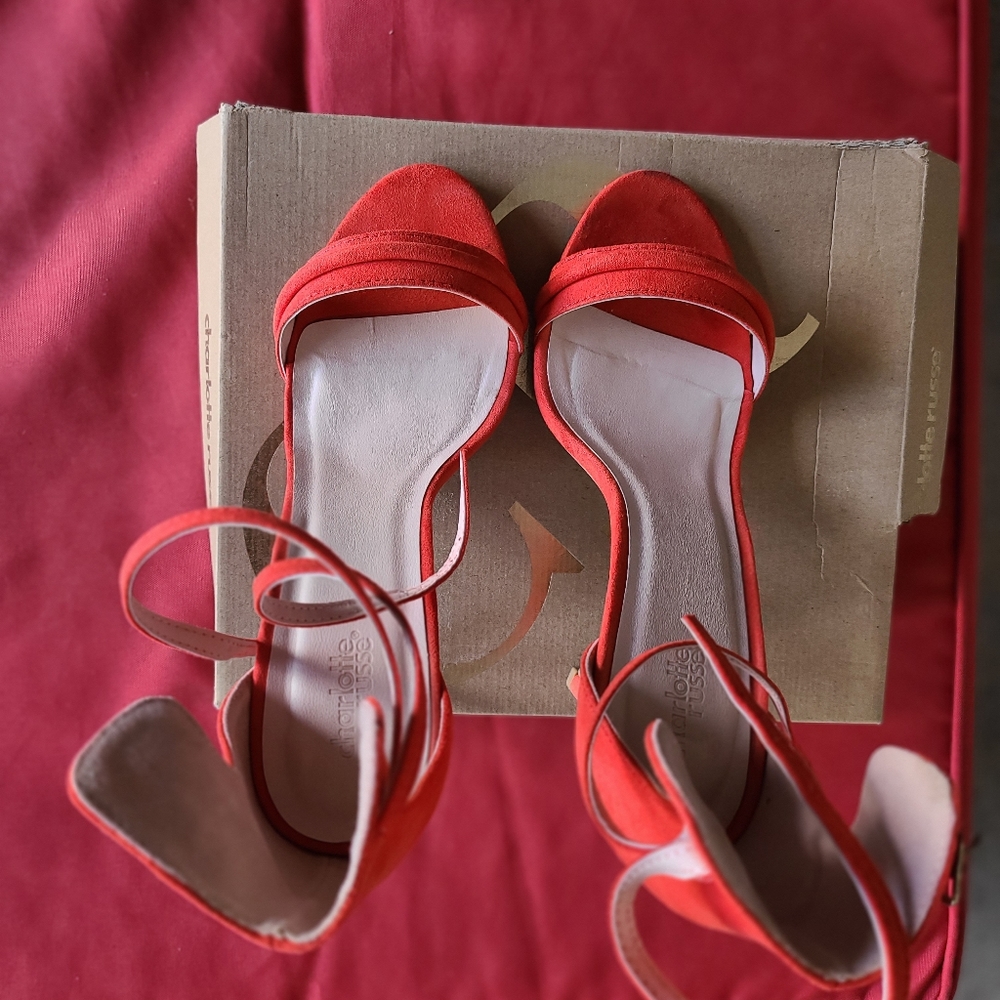 Charlotte Russe Red heels size 10 worn one time, like NEW